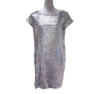 Style Rack Glittering Silver Sequin Mini Dress Size Small